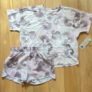 Adidas Pastel Tie-Dye Tee and Shorts Set